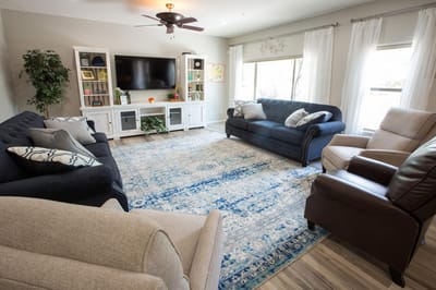 Cozy common area in an assisted living facility
