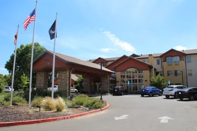 Entrance of The Woodlake Senior Living facility