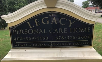 Sign showing the name of the facility