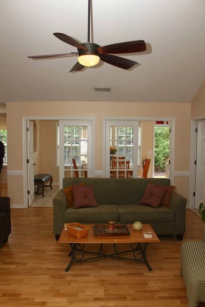 Interior living room with furniture and light decor