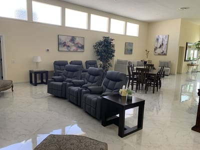 Interior lounge area with comfortable seating