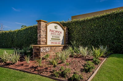 Outdoor sign for Riverside Memory Care