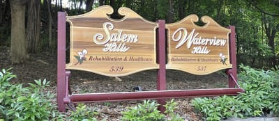 Facility sign for Salem Hills Rehabilitation and Healthcare