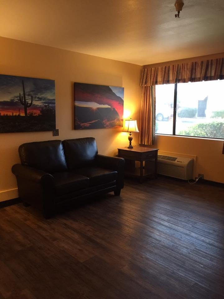 Comfortable seating area in a facility common room
