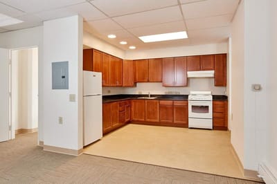 St. Marks, independent living in Oakland, CA — Modern kitchen in a senior living apartment