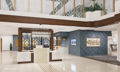Modern lobby area of The Roosevelt at Salt Creek
