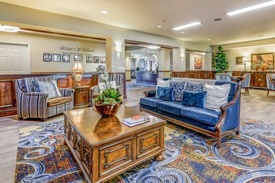 Cozy common area with comfortable seating and decor