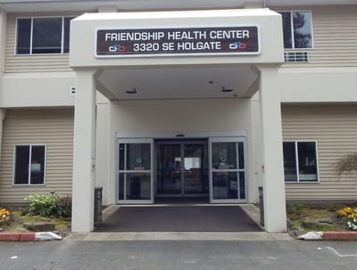 Exterior view of Friendship Health Center entrance
