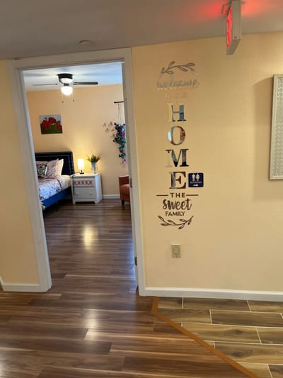 Welcoming interior corner of a resident room