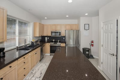 Modern kitchen with a large island and appliances