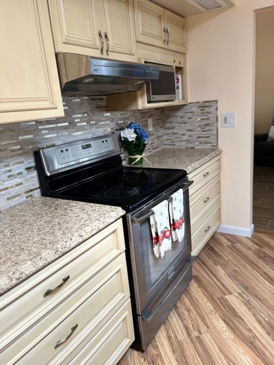 Well-equipped kitchen in a senior living facility