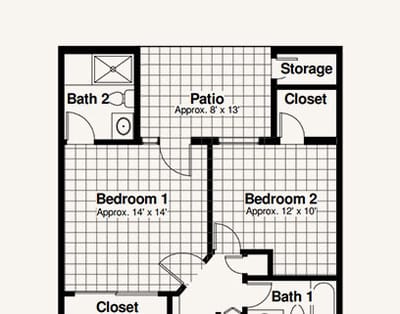 Architectural floor plan of a residential unit
