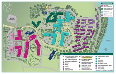 Aerial view of the assisted living facility layout