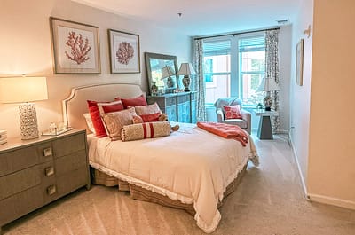Cozy resident room with a bed and natural light