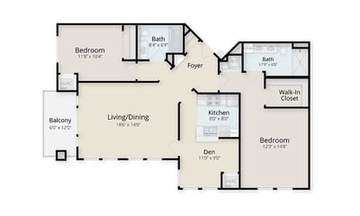 Architectural floor plan of a residence