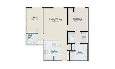 Architectural floor plan of a unit layout