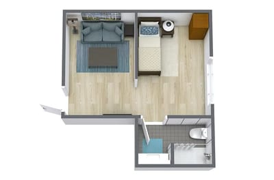 Floor plan of a resident room