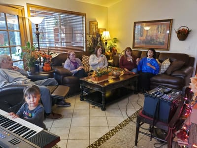 Residents enjoying a group activity in a common area