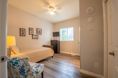 Bright and cozy resident room with modern decor