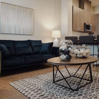 Modern living room in a senior living facility