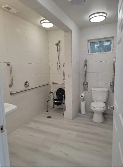 Accessible bathroom with safety features
