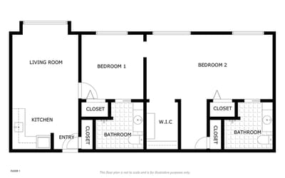 Architectural floor plan of a residential unit