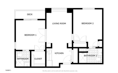 Architectural floor plan of a residence unit