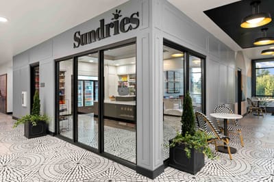 Interior view of a sundries store in a senior living facility
