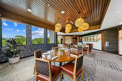 Bright dining area with a modern design