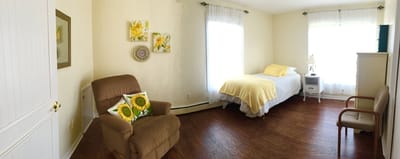 An interior view of a private resident room