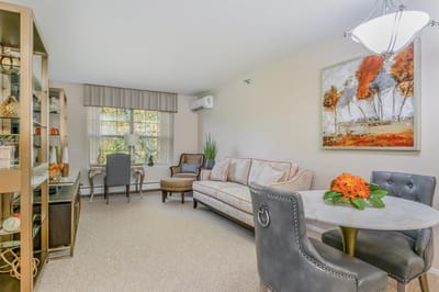 Cozy and stylish interior living space with furniture and decor