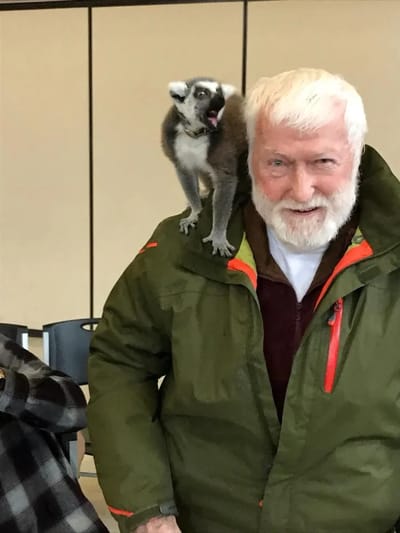 Resident interacting with a lemur
