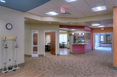 Interior view of a senior living common area