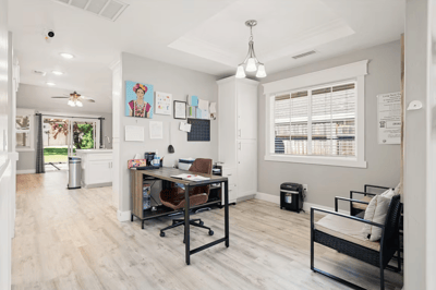 Bright interior office space in the facility.