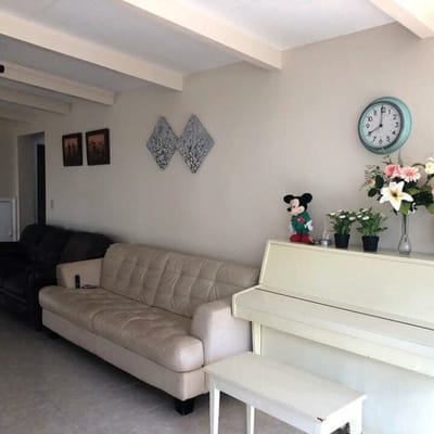 Cozy common area with a couch and decorations