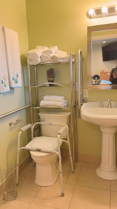 Accessible bathroom with safety features
