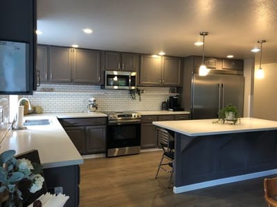 Modern kitchen interior of a senior living facility