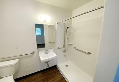 Accessible bathroom in a senior living facility