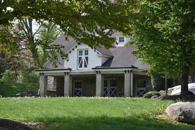 Exterior view of a building within a landscaped area