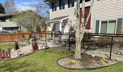 Exterior view of the facility with a garden