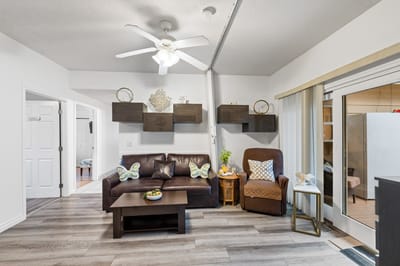 Cozy common area with seating and decor