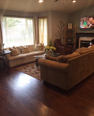 Cozy common area in a senior living facility