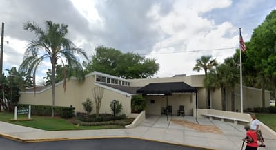 Exterior view of Florida Living Retirement Community entrance