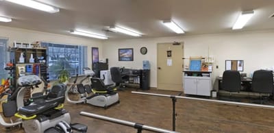 Interior view of a fitness area with equipment