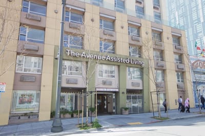 Exterior view of The Avenue Assisted Living building