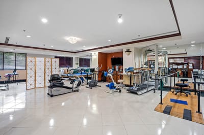 Interior view of a rehabilitation facility's exercise area