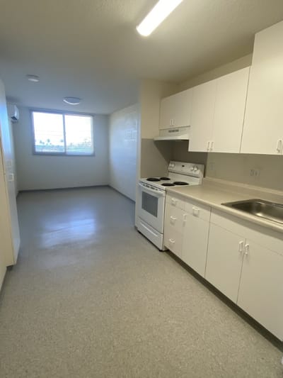 A kitchen area in a senior living facility