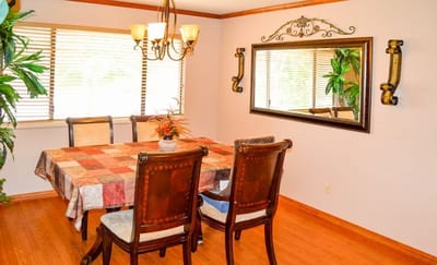 Cozy dining area with a table and chairs