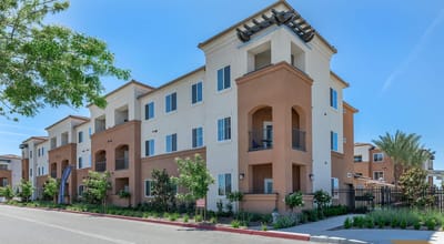 Exterior view of a luxury senior living facility