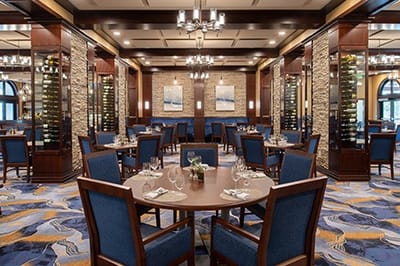 Elegant dining room with well-set tables